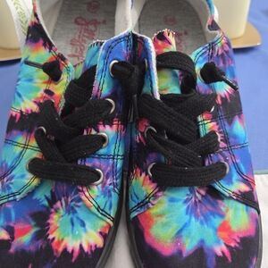 Jelly Pop Slip On Canvas Multi Color Tie-Dye Sneakers Sz 8.5 Brand New